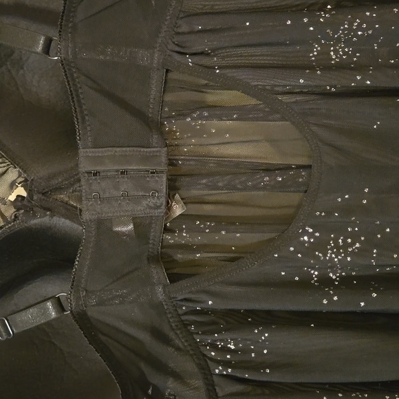 Pink Fuschia Black Glitter Plus Size Baby Doll Lingerie Size 3X - Picture 5 of 7